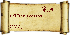 Höger Adelina névjegykártya